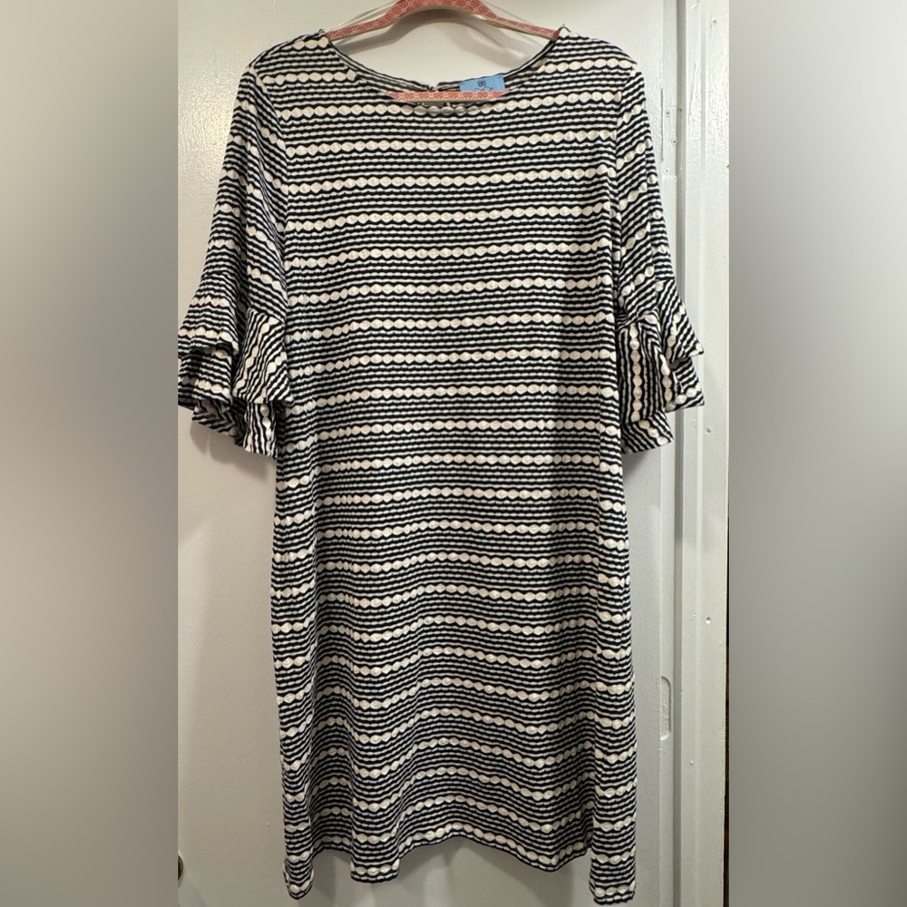 Cece striped shirt sleeve sheath dress